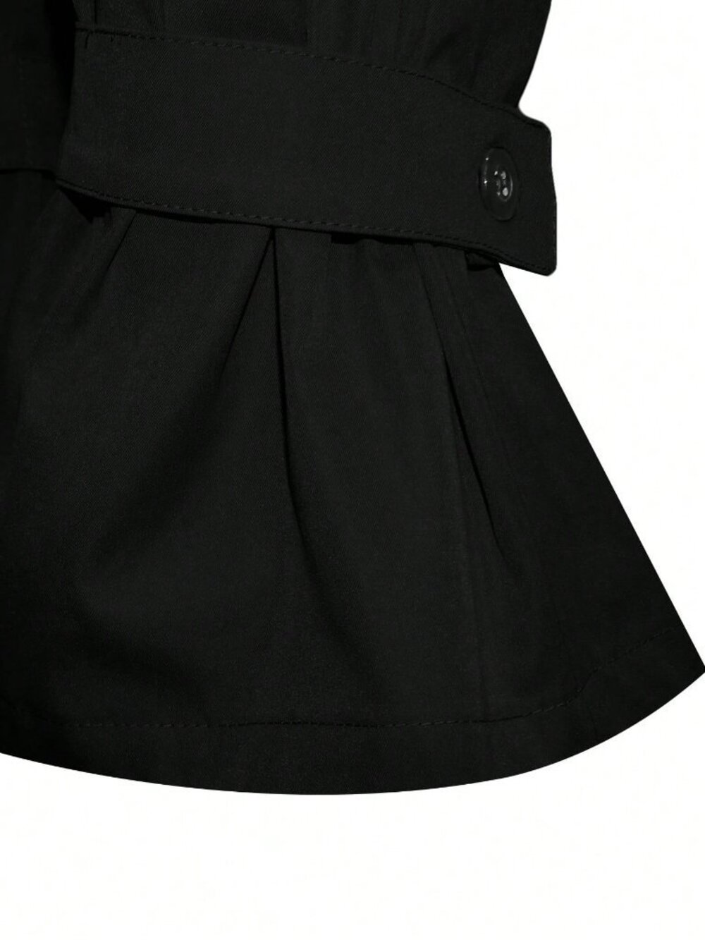 Black Casual Women's Elegant Ruffle Loose Leg Long Lantern Pants - Picture 4 of 5